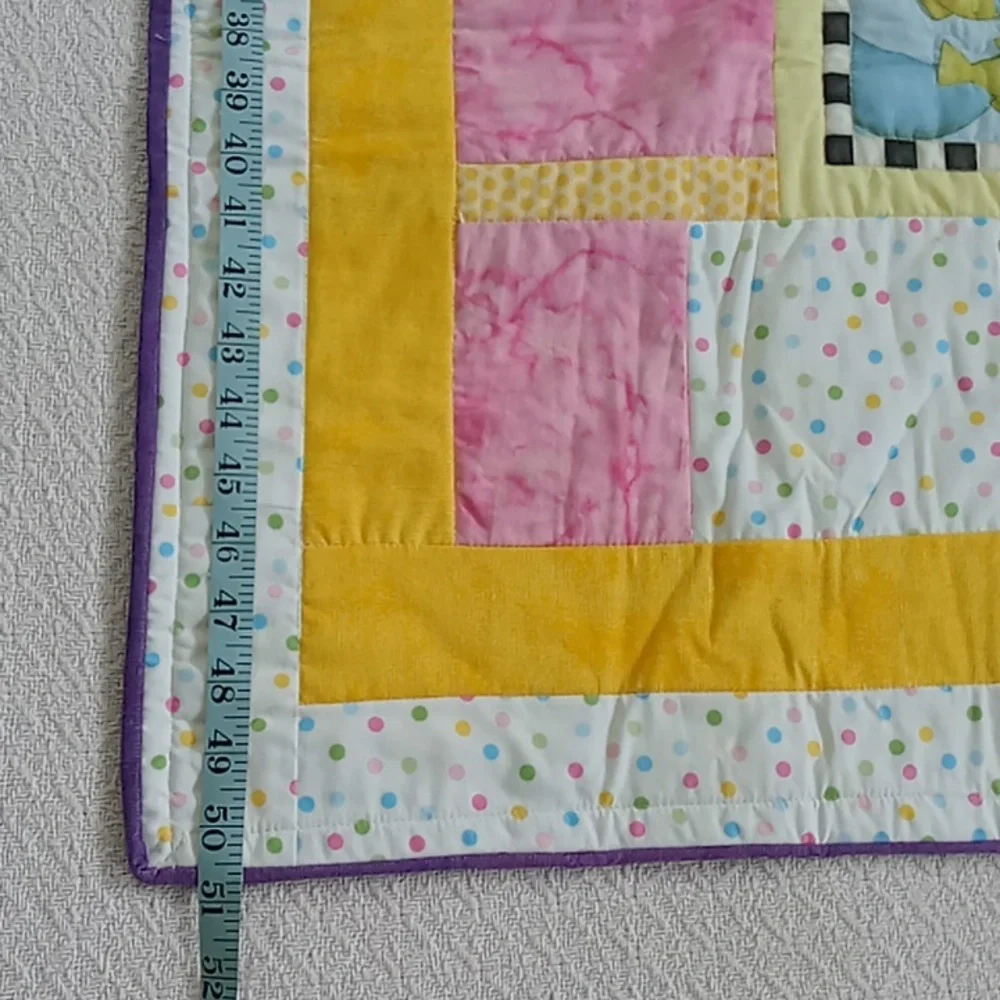 Colorful Noah's Arc Animal-Themed Baby Quilt NWOT